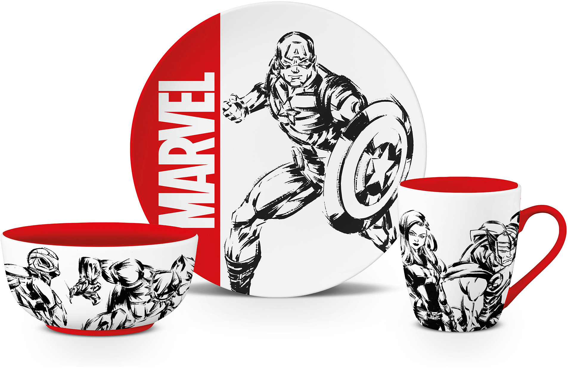 Marvel – darčeková súprava – miska, tanier, hrnček