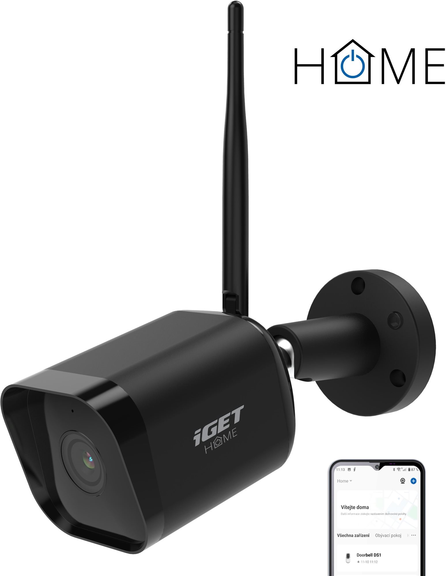 iGET HOME Camera CS6 Black – vonkajšia odolná IP FullHD, s detekciou pohybu, zvuku a nočným videním