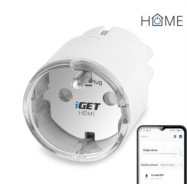 iGET HOME Power 1 – smart WiFi zásuvka 230 V s meraním spotreby, 3680 W