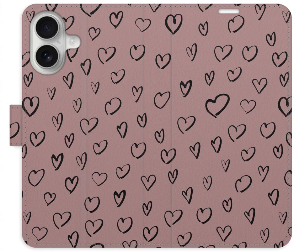 iSaprio Flip puzdro Heart Dark 02 pre iPhone 16