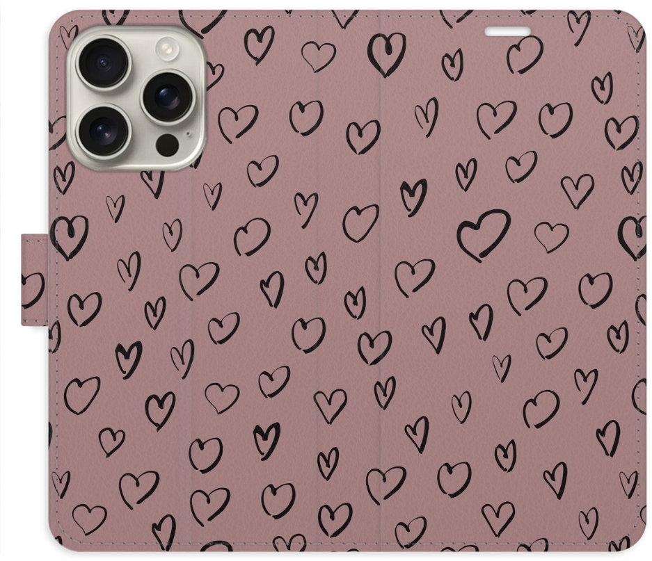 iSaprio Flip puzdro Heart Dark 02 na iPhone 16 Pro