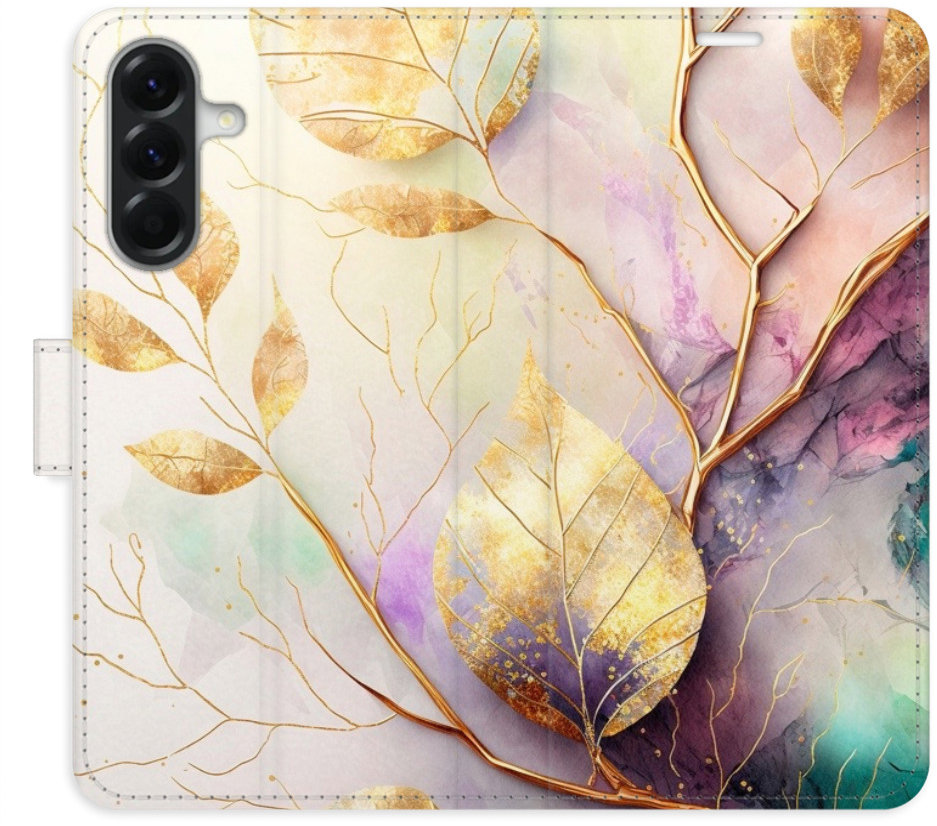 iSaprio Flip puzdro Gold Leaves 02 pre Samsung Galaxy A36
