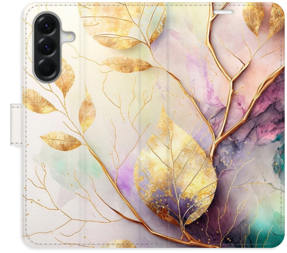 iSaprio Flip puzdro Gold Leaves 02 pre Samsung Galaxy A56