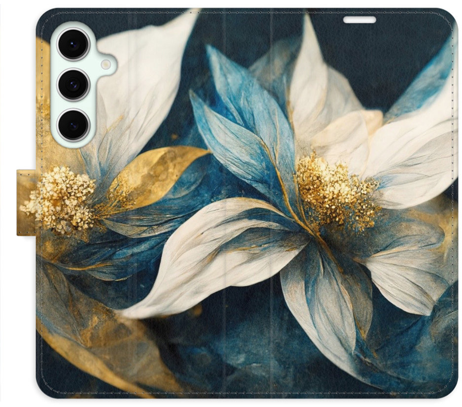 iSaprio Flip puzdro Gold Flowers pre Samsung Galaxy S24 FE