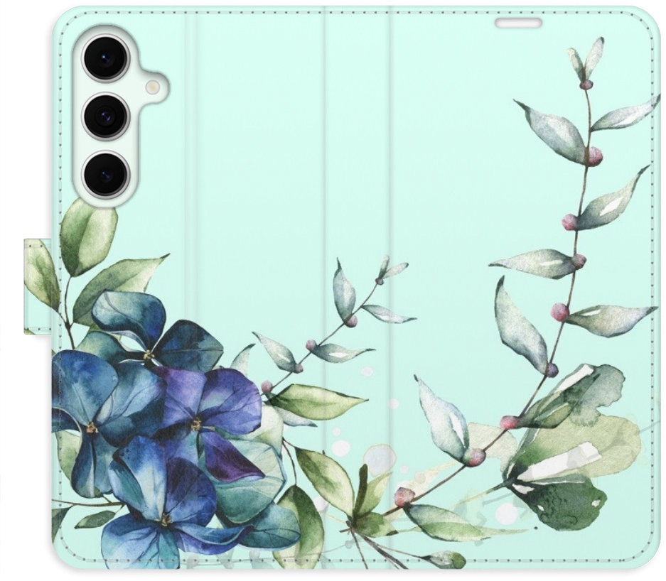 iSaprio Flip puzdro Blue Flowers pre Samsung Galaxy S24 FE
