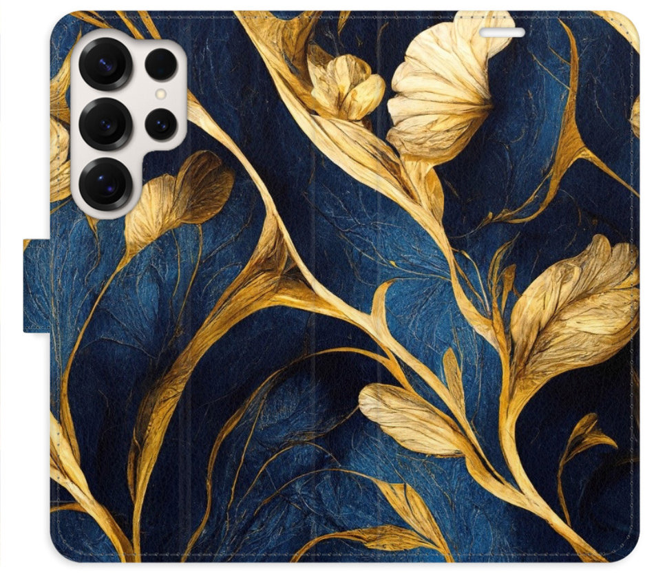 iSaprio Flip puzdro GoldBlue pre Samsung Galaxy S25 Ultra