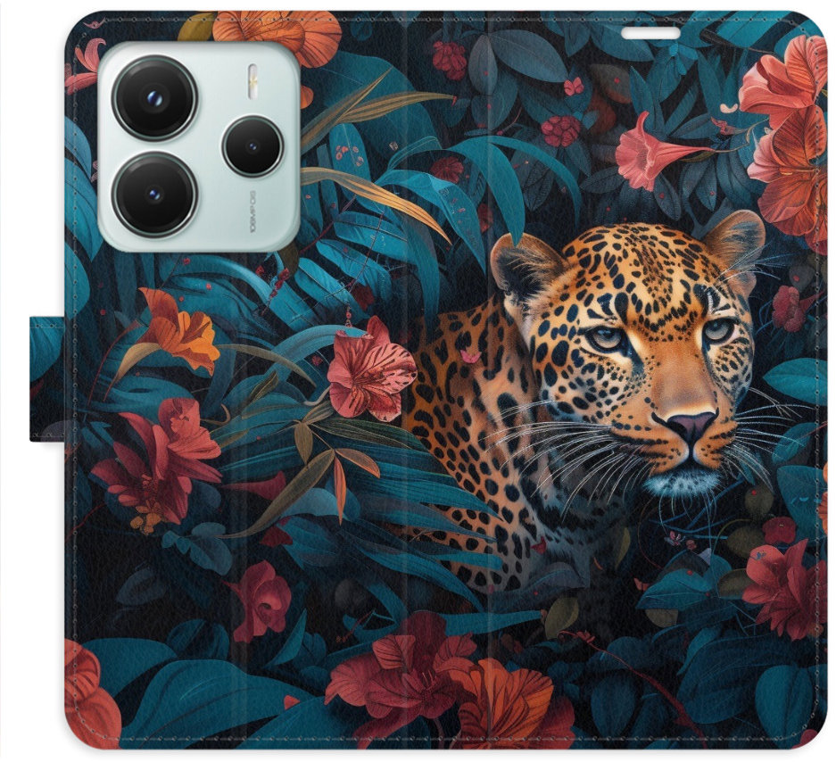 iSaprio Flip puzdro Flower Jaguar 02 pre Xiaomi Redmi Note 14 5G