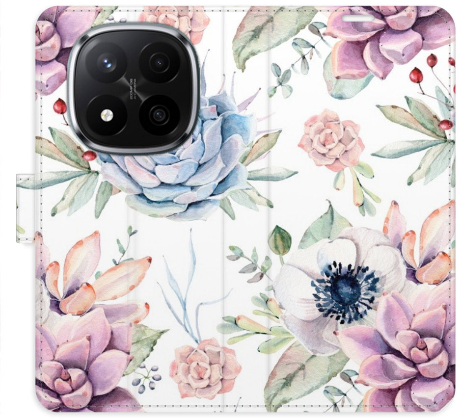 iSaprio Flip puzdro Succulents Pattern pre Xiaomi Redmi Note 14 Pro 5G/14 Pro+ 5G