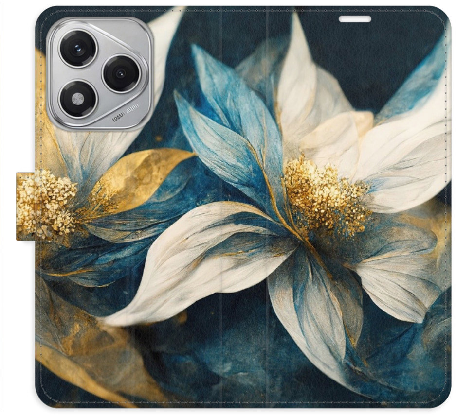 iSaprio Flip puzdro Gold Flowers pre Honor 400 Lite