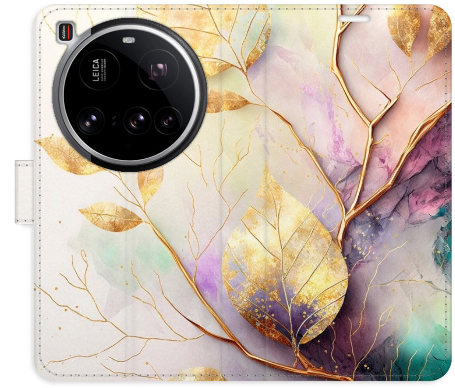 iSaprio Flip puzdro Gold Leaves 02 pre Xiaomi 15 Ultra