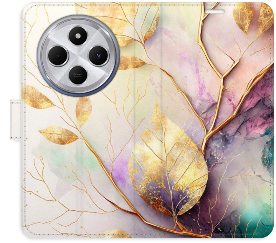 iSaprio Flip puzdro Gold Leaves 02 pre Xiaomi Redmi 14C/Poco C75