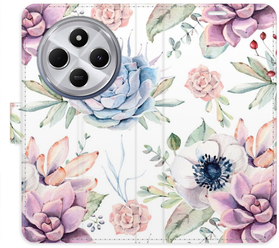 iSaprio Flip puzdro Succulents Pattern pre Xiaomi Redmi 14C/Poco C75