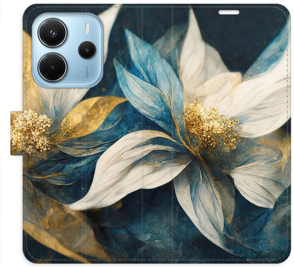 iSaprio Flip puzdro Gold Flowers pre Xiaomi Redmi Note 14
