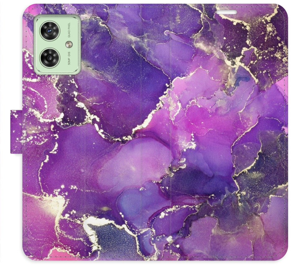 iSaprio Flip puzdro Purple Marble pre Motorola Moto G54 5G/G54 5G Power Edition