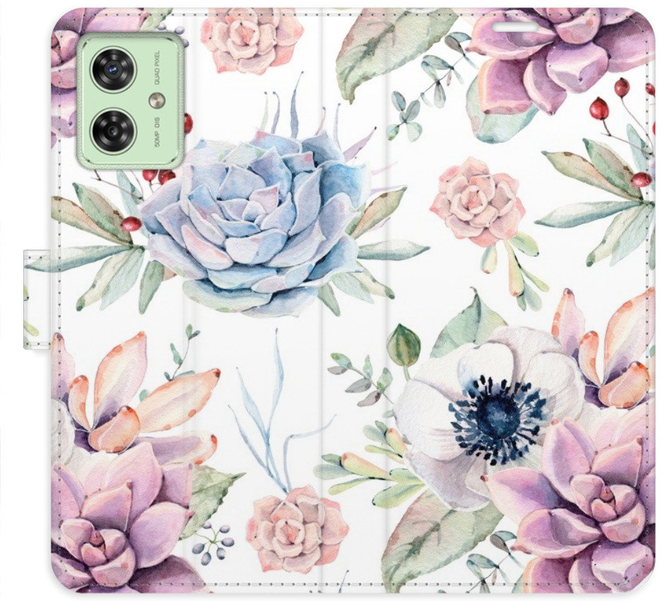 iSaprio Flip puzdro Succulents Pattern pre Motorola Moto G54 5G/G54 5G Power Edition