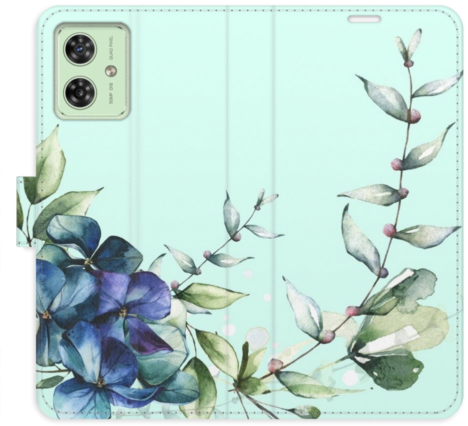 iSaprio Flip puzdro Blue Flowers pre Motorola Moto G54 5G/G54 5G Power Edition
