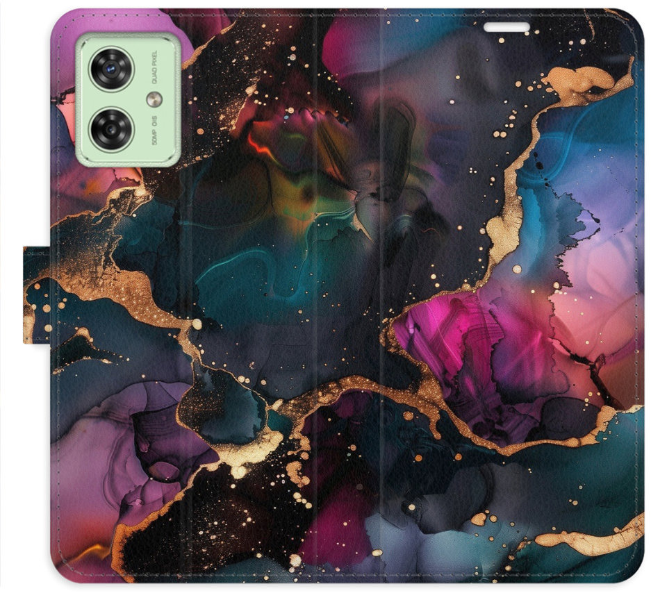 iSaprio Flip puzdro Dark Marble pre Motorola Moto G54 5G/G54 5G Power Edition