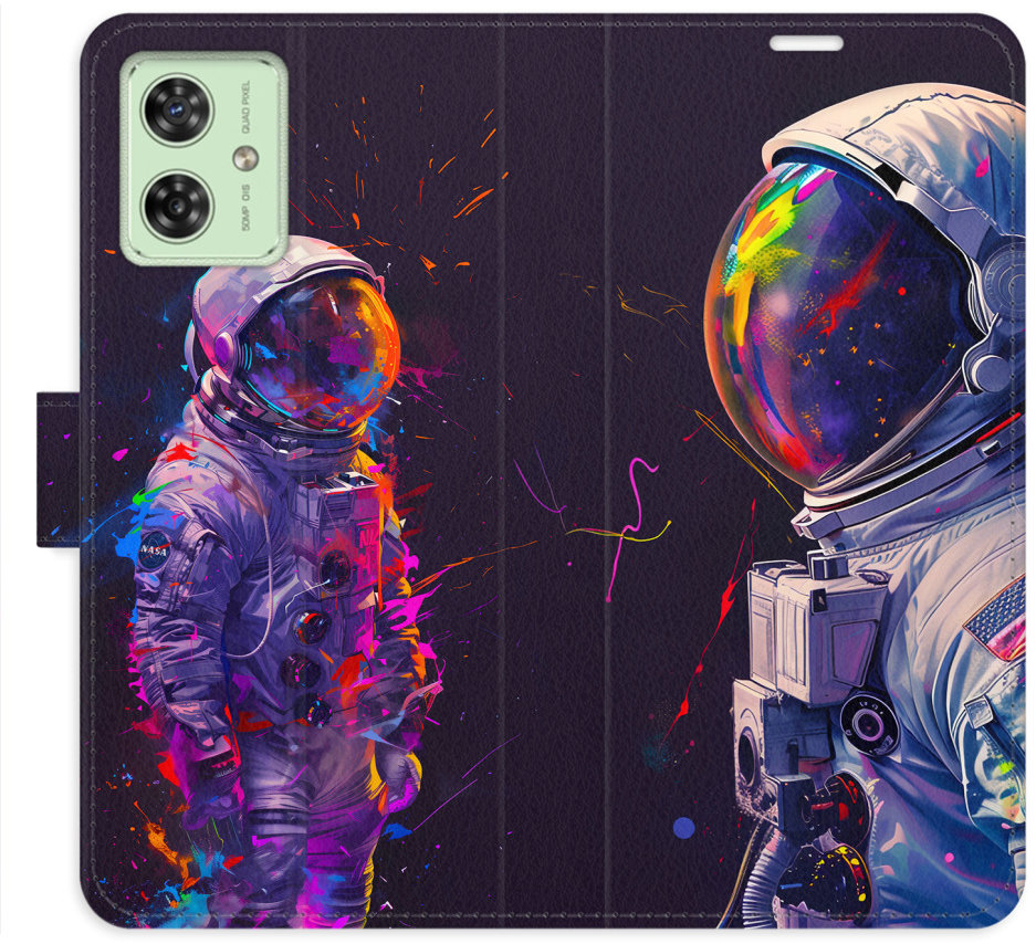 iSaprio Flip puzdro Neon Astronaut 02 pre Motorola Moto G54 5G/G54 5G Power Edition
