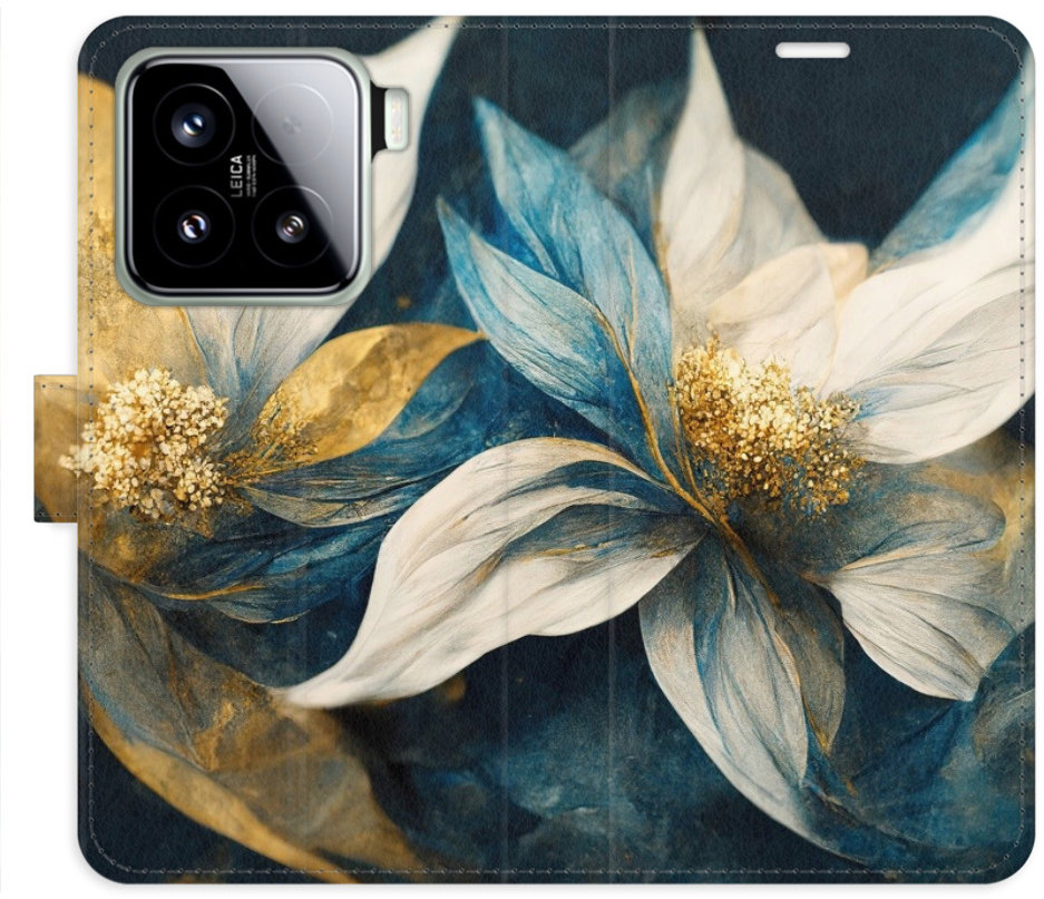 iSaprio Flip puzdro Gold Flowers pre Xiaomi 15