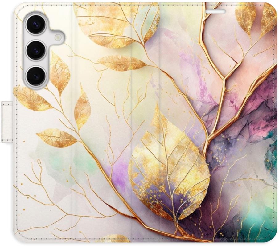 iSaprio flip puzdro Gold Leaves 02 pre Samsung Galaxy S24