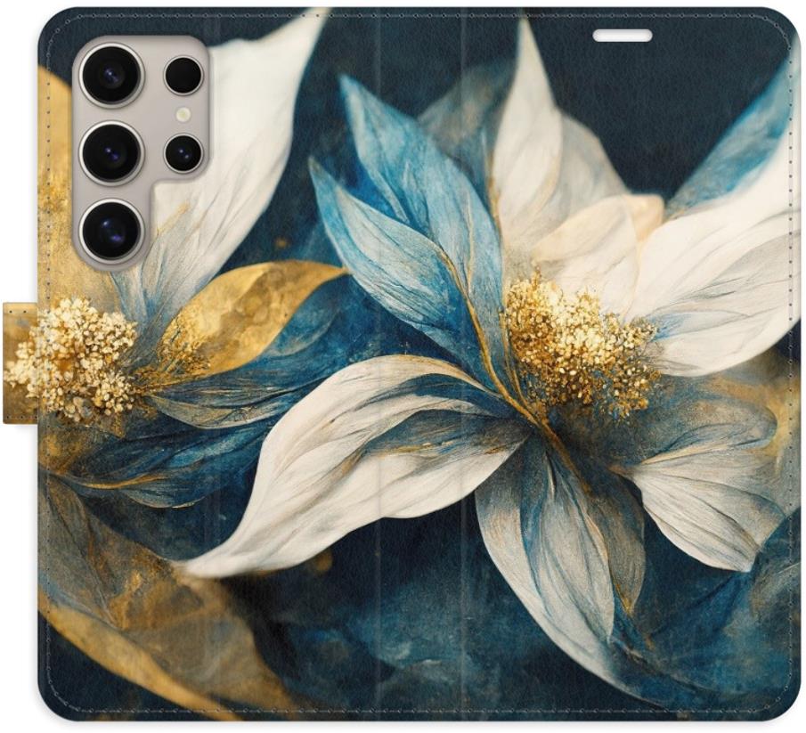 iSaprio flip puzdro Gold Flowers pre Samsung Galaxy S24 Ultra