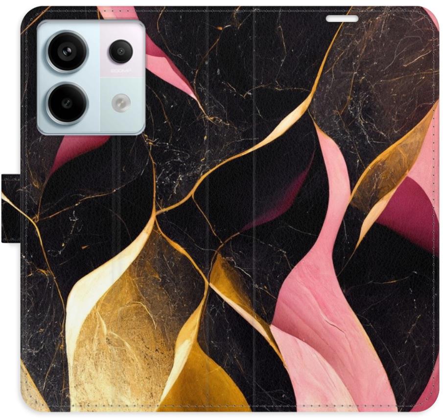 iSaprio flip puzdro Gold Pink Marble 02 pre Xiaomi Redmi Note 13 Pre 5G / Poco X6 5G