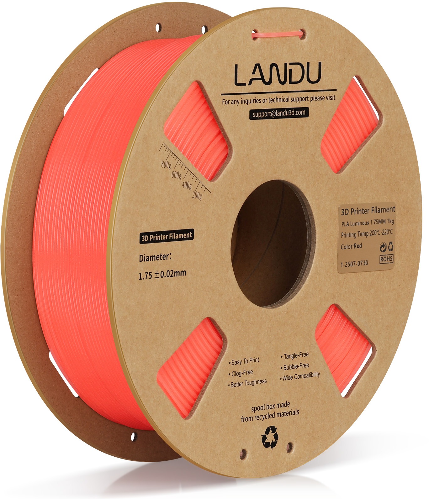 Landu PLA Luminous Red 1 kg