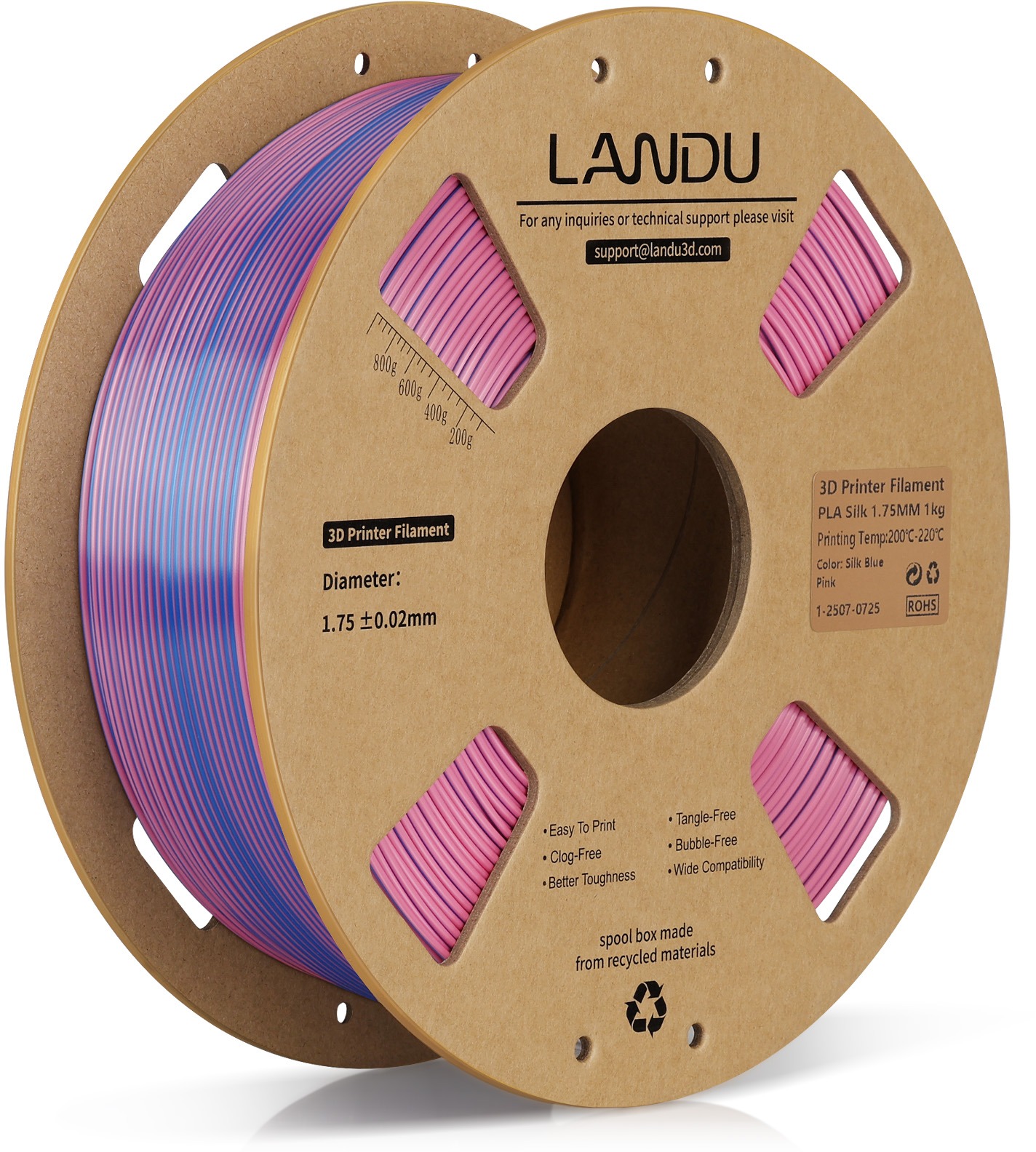 Landu PLA Silk Dual Color Blue Pink 1 kg