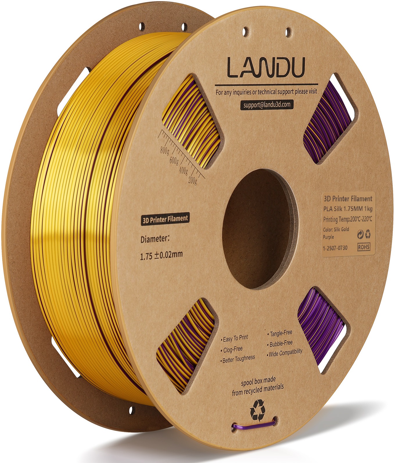 Landu PLA Silk Dual Color Gold-purple 1 kg