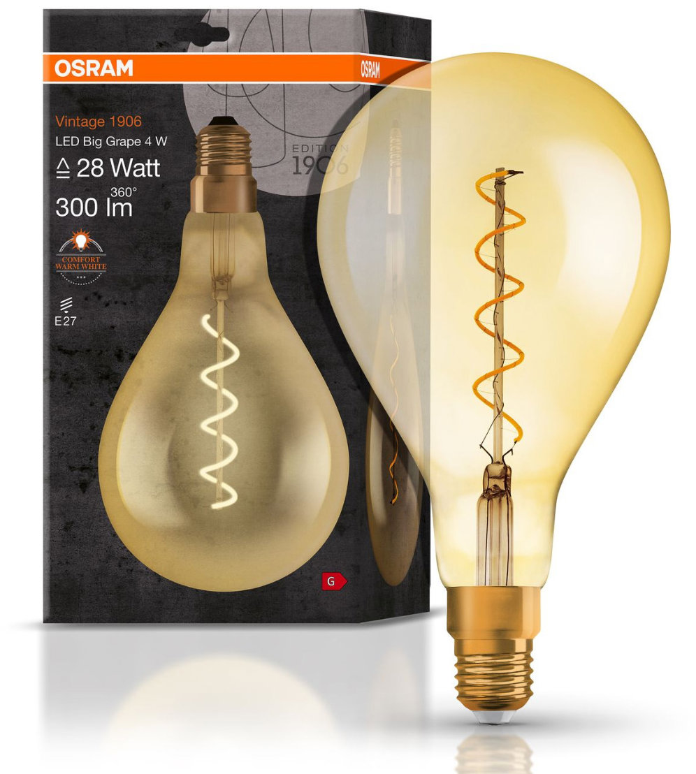 OSRAM industriálna LED žiarovka E27 4 W VINTAGE teplá biela