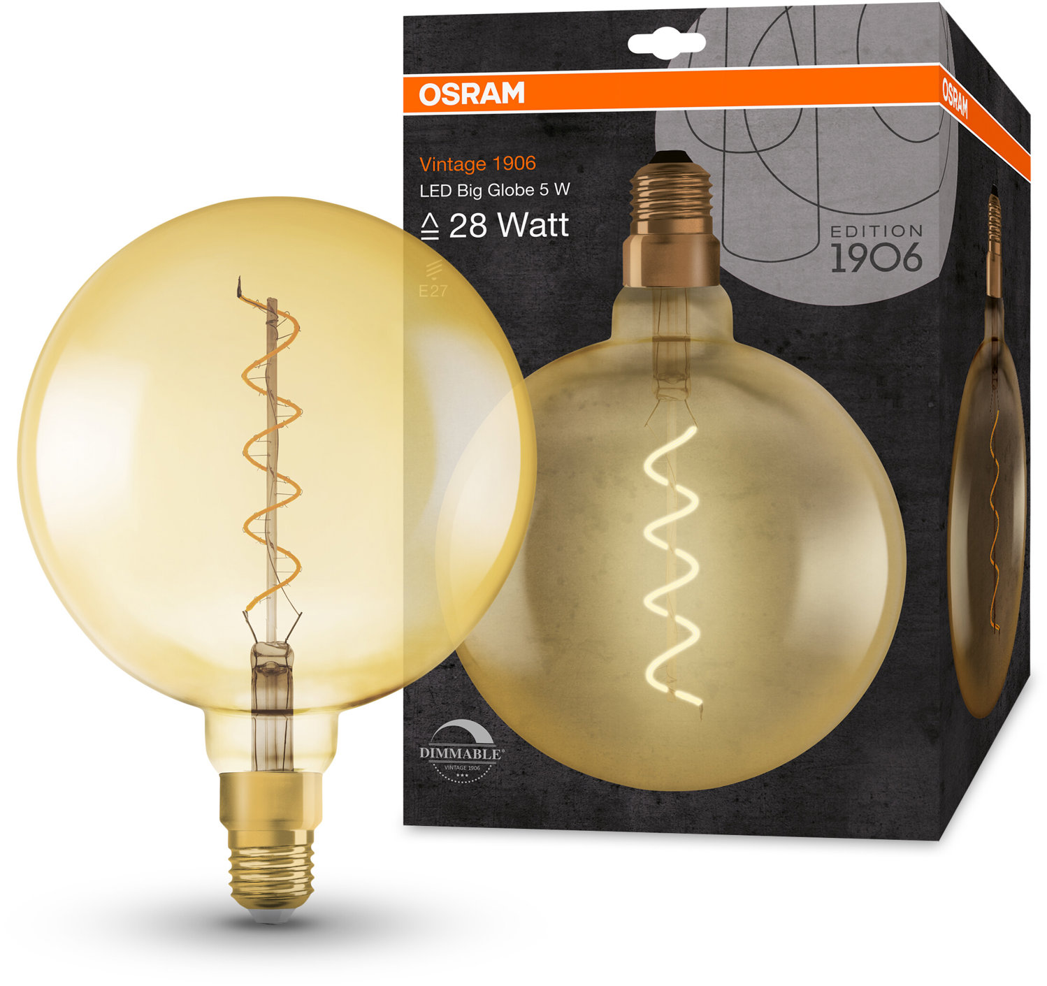 OSRAM zlatá LED stmievateľná žiarovka E27 4 W VINTAGE, teplá biela