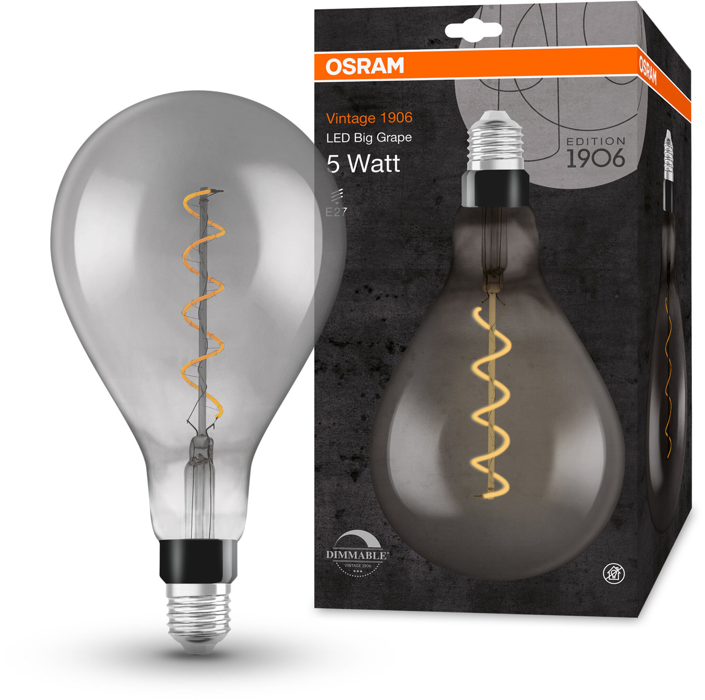 OSRAM stmievateľná LED žiarovka E27 4 W VINTAGE GRAPE, teplá biela
