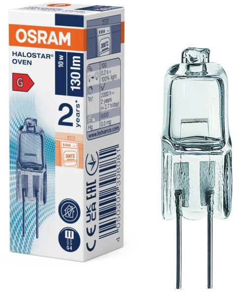 OSRAM 20X1, G4, 10 W, 64418 OVEN, 450 °C, číra