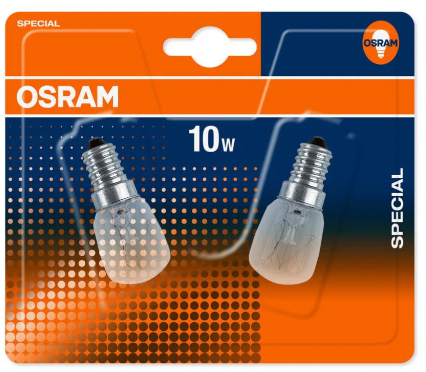 OSRAM SPC. T25/57, E14, 10 W, 300 °C, číra – balenie 2 ks
