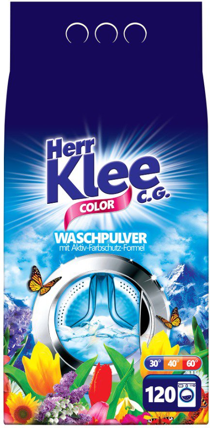 Roztržený obal - Prací prášek HERR KLEE Color (120 praní)