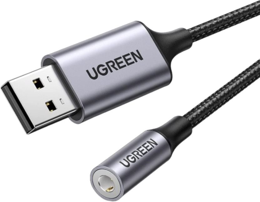 UGREEN USB 2.0 to 3,5 mm Audio Adapter Aluminum Alloy 25 cm (Dark Gray)