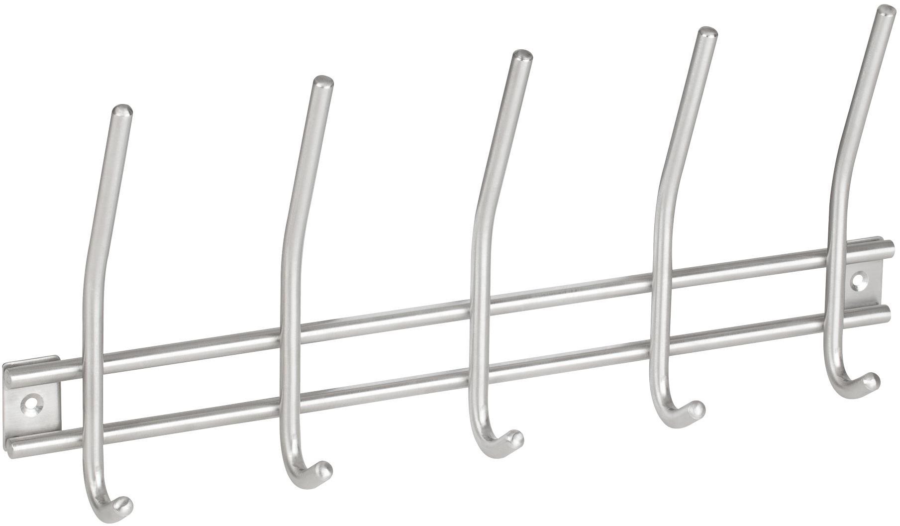 WALTECO Vešiaková lišta 380 × 165 mm 5 háčikov, nerez