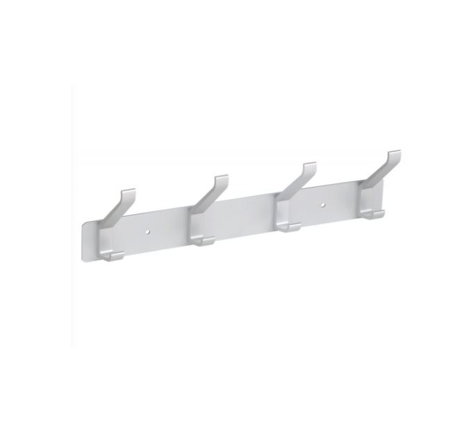 WALTECO Vešiaková lišta 4 háčiky 295 mm, aluminum elox