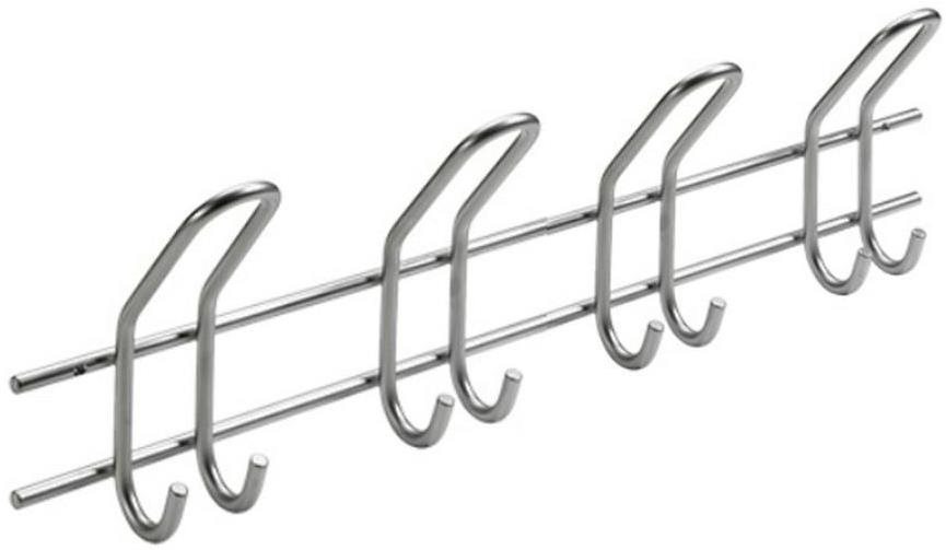 WALTECO Vešiaková lišta 530 × 142 mm 4 dvojháky, sivá