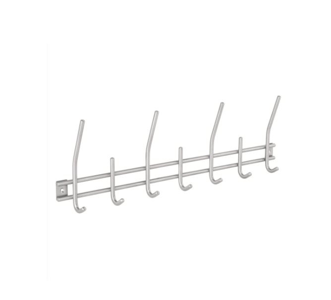 WALTECO Vešiaková lišta 540 × 165 mm 7 háčikov, nerez