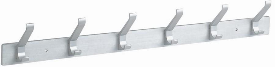 WALTECO Vešiaková lišta 6 háčikov 465 m, aluminum elox