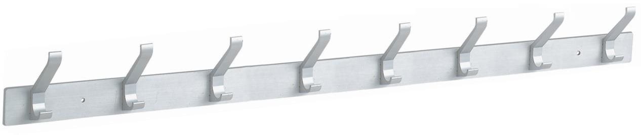 WALTECO Vešiaková lišta 8 háčikov 635 mm, aluminum elox