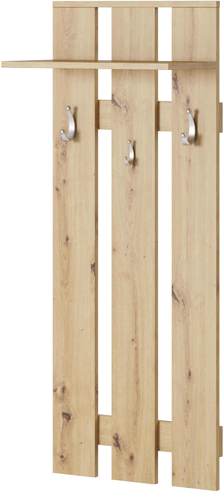 Vešiaková stena Nika v dekore dub artisan, 49 × 121 cm