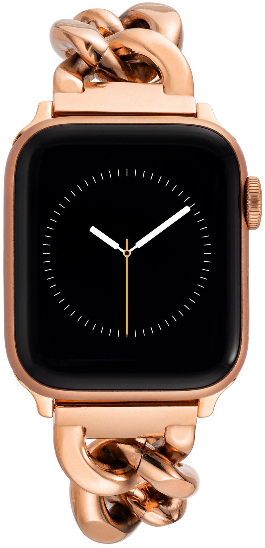 Anne Klein Remienok retiazkový na Apple Watch 42 mm/44 mm/45 mm ružovo-zlatý