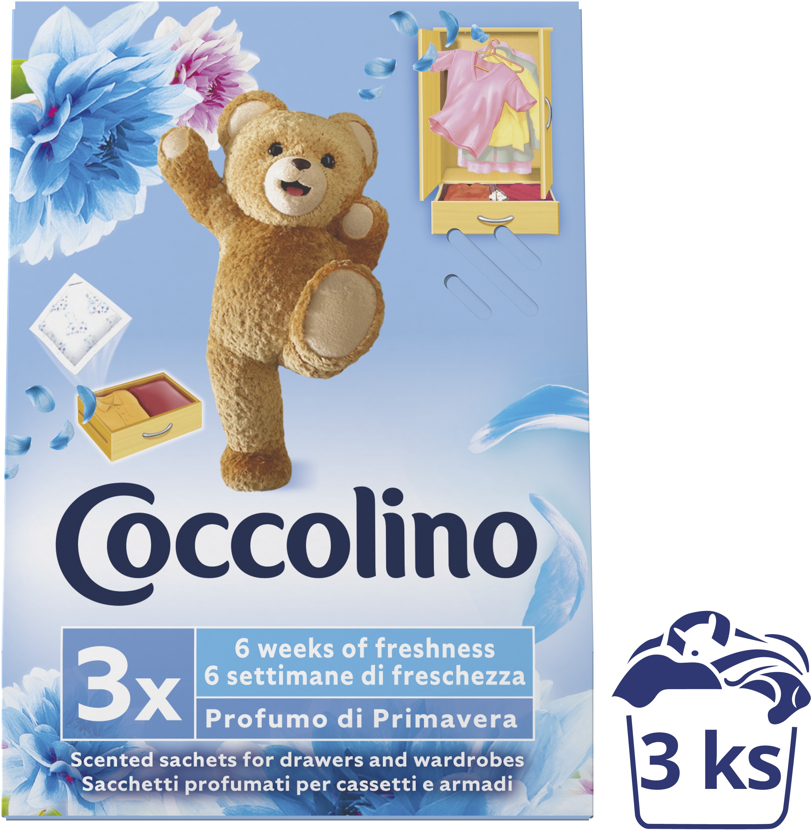 COCCOLINO Primavera vôňa do skrine 3 ks